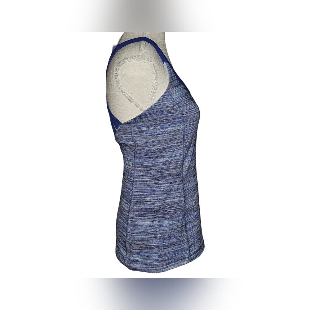 Lululemon Enhearten Tank Top Blue Strappy Back Camo Space Dye Racerback Sz 8 - Picture 6 of 15